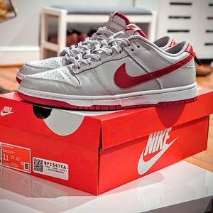 Nike Dunk Low Vast Grey Varsity Red - WORN ONCE